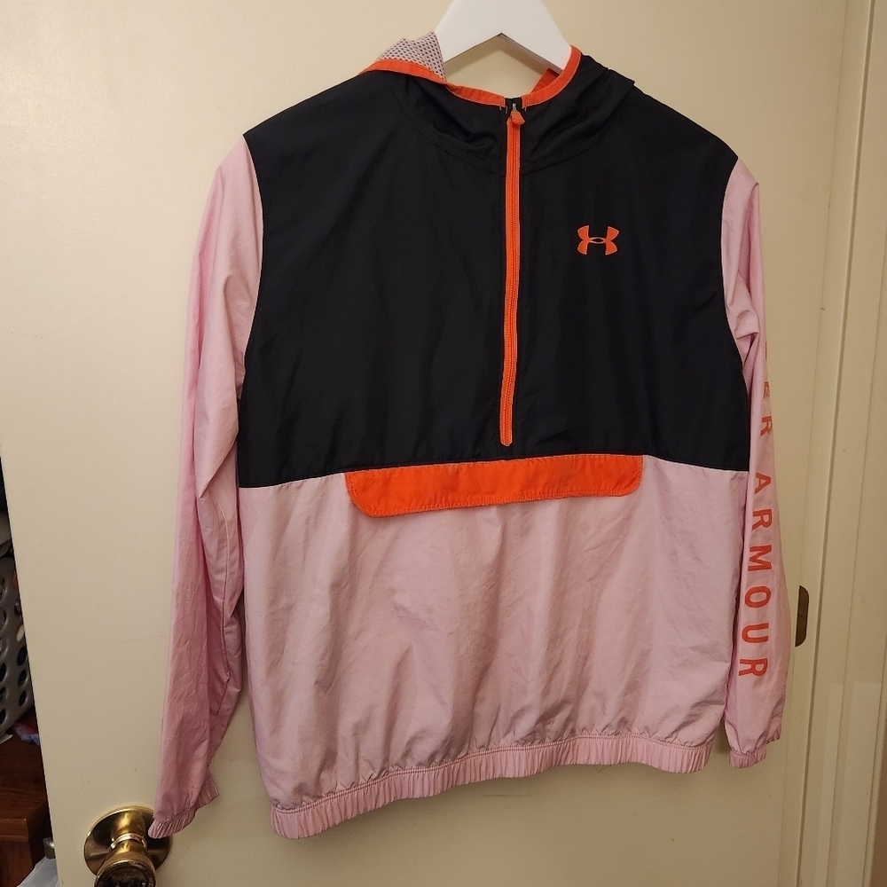 Under Armour packable rain wind jacket with hood Youth XL